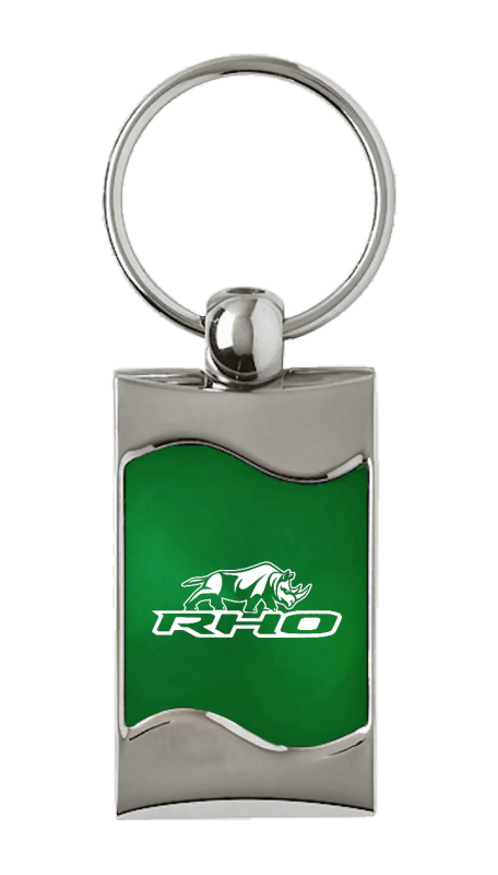 RHO Stacked Rectangular Wave Key Fob - Green