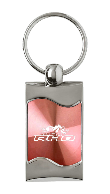 RHO Stacked Rectangular Wave Key Fob - Pink