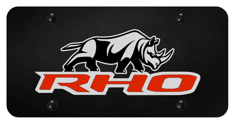 RHO Stacked Red License Plate - UV Print on Black