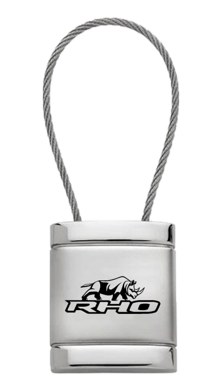 RHO Stacked Satin-Chrome Cable Key Fob - Silver