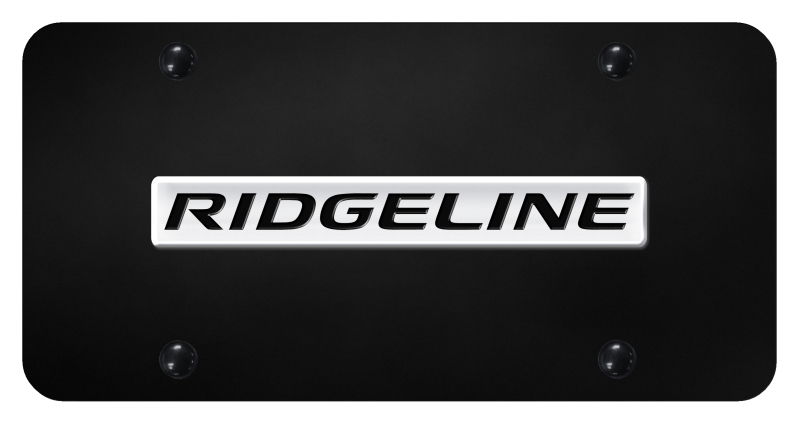 Ridgeline Name License Plate - Chrome on Black