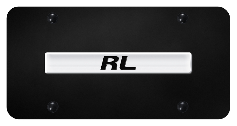 RL Name License Plate - Chrome on Black