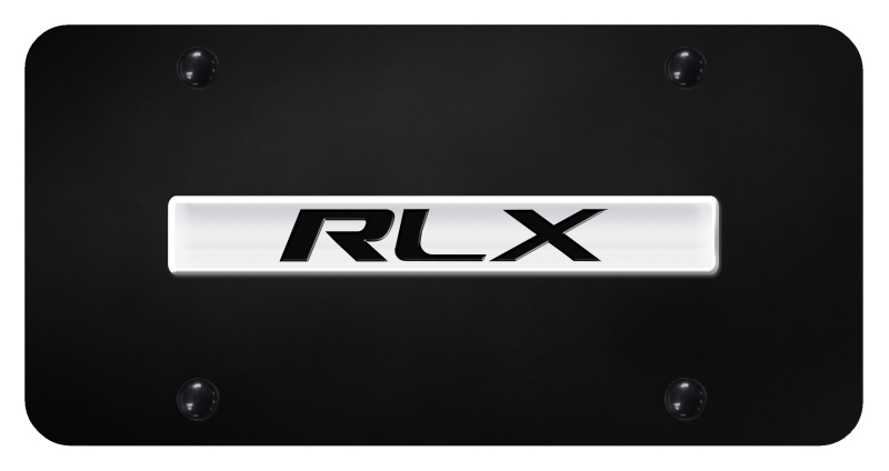 RLX Name License Plate - Chrome on Black