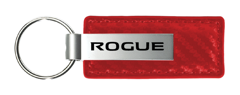 Rogue Carbon Fiber Leather Key Fob - Red