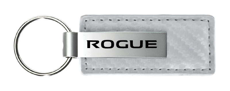 Rogue Carbon Fiber Leather Key Fob - White