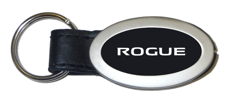 Rogue Oval Leather Key Fob - Black