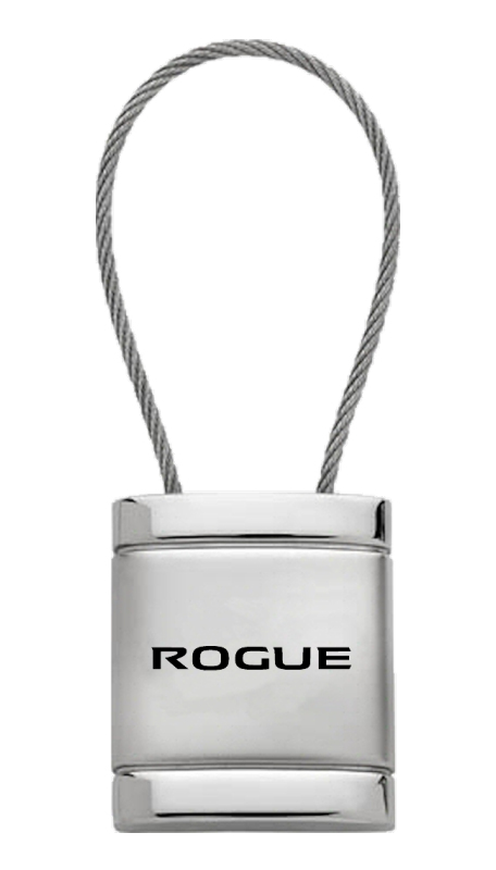 Rogue Satin-Chrome Cable Key Fob - Silver
