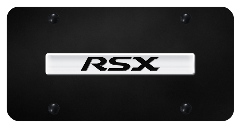 RSX Name License Plate - Chrome on Black