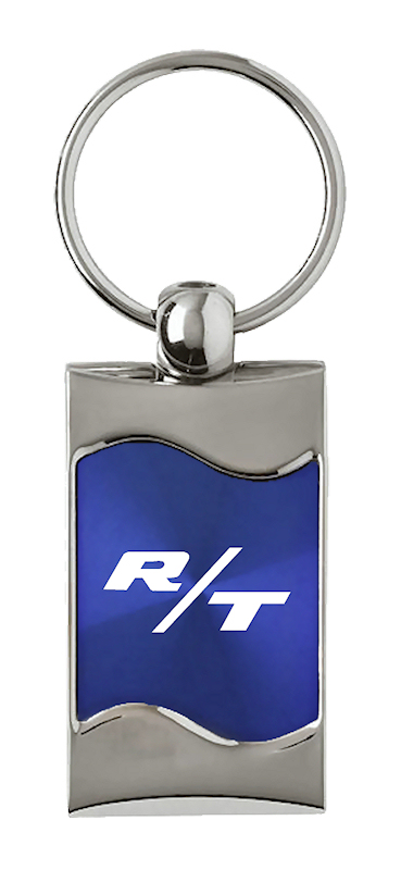 RT Rectangular Wave Key Fob - Blue
