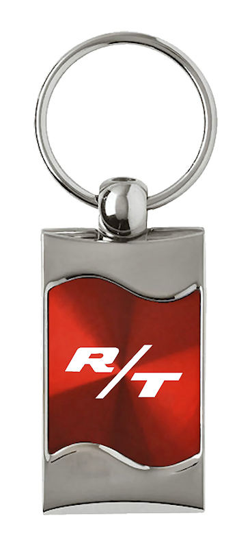 RT Rectangular Wave Key Fob - Red