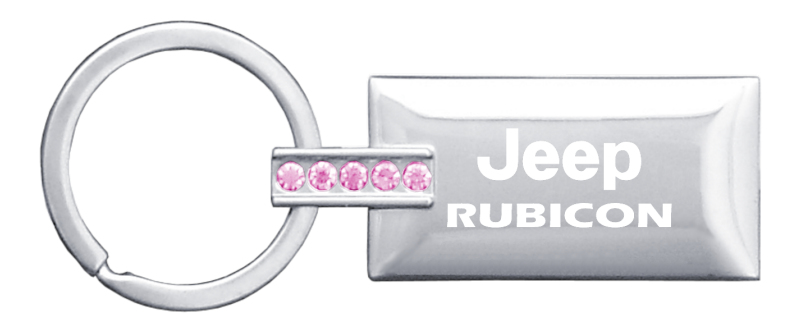 Rubicon Jeweled Rectangular Key Fob - Pink