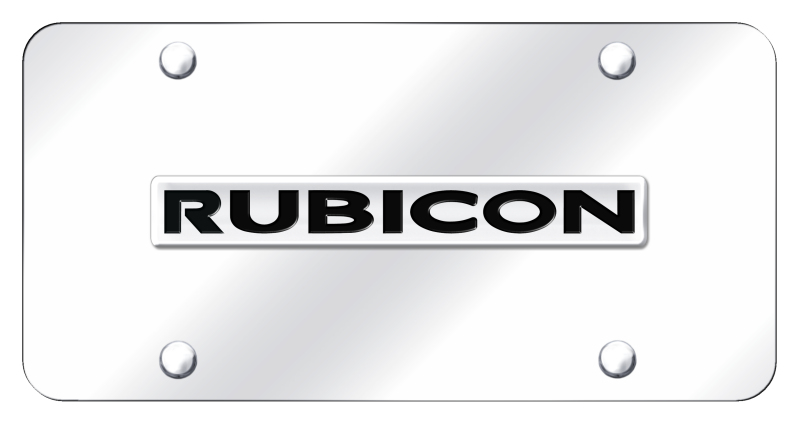 Rubicon Name License Plate - Chrome on Mirrored