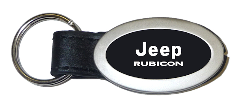 Rubicon Oval Leather Key Fob - Black