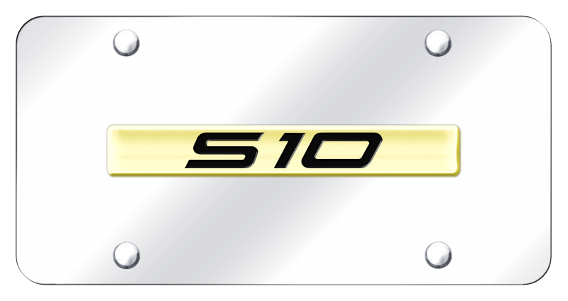 S-10 Name License Plate - Gold on Mirrored