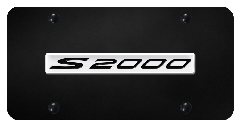 S2000 Name License Plate - Chrome on Black