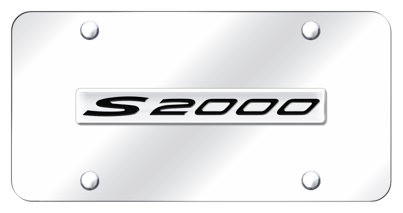 S2000 Name License Plate - Chrome on Mirrored