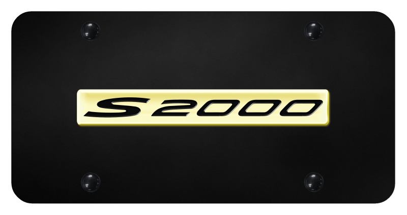 S2000 Name License Plate - Gold on Black