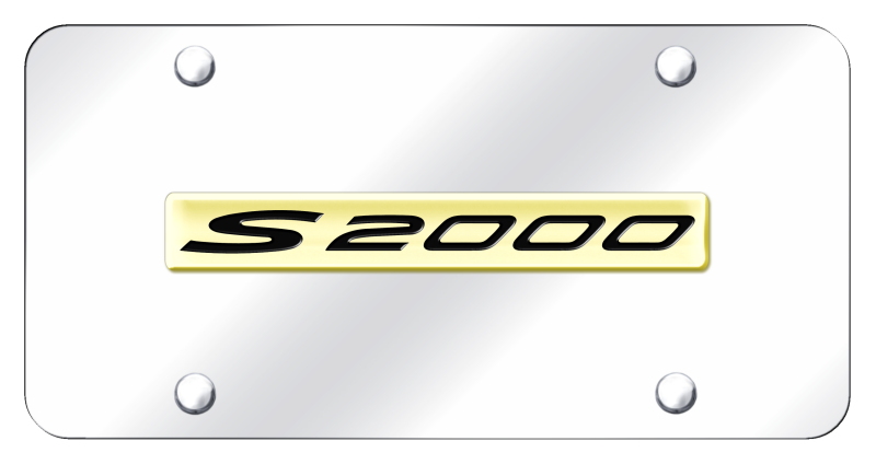 S2000 Name License Plate - Gold on Mirrored