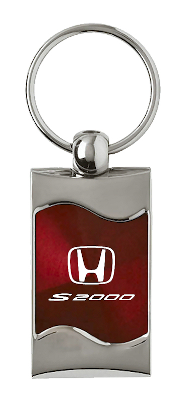 S2000 Rectangular Wave Key Fob - Burgundy