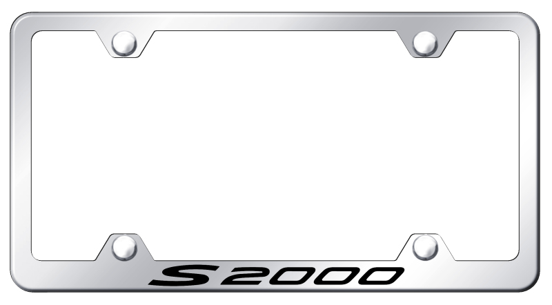Honda S2000 Laser Etched Stainless Steel Wide License Plate Frame - Finish:Mirror