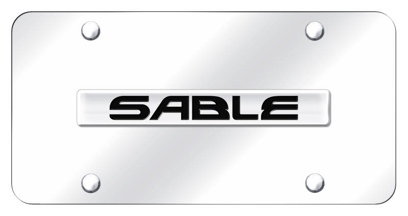 Sable Name License Plate - Chrome on Mirrored