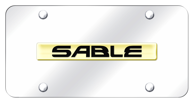 Sable Name License Plate - Gold on Mirrored
