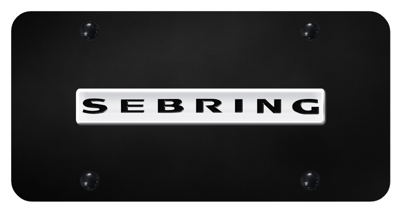 Sebring Name License Plate - Chrome on Black