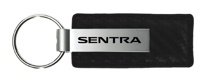 Sentra Carbon Fiber Leather Key Fob - Black