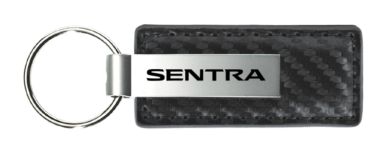 Sentra Carbon Fiber Leather Key Fob - Gun Metal