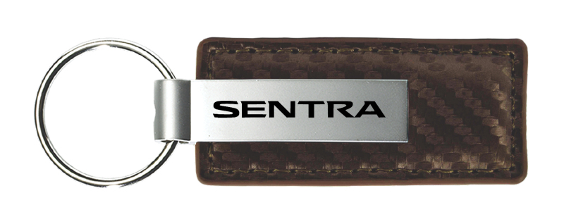 Sentra Carbon Fiber Leather Key Fob - Taupe