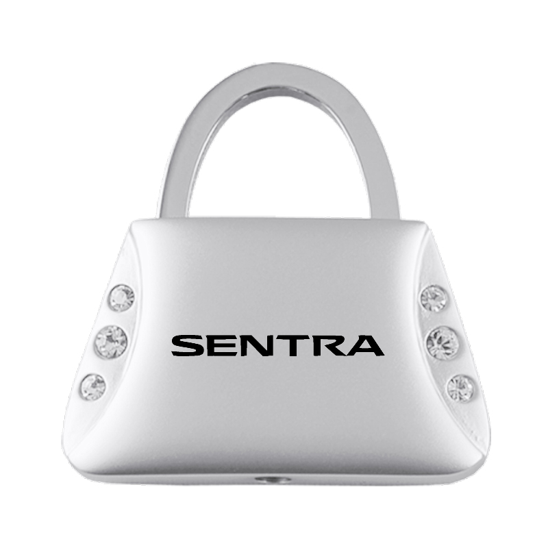 Sentra Jeweled Purse Key Fob - Silver