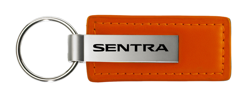 Sentra Leather Key Fob - Orange