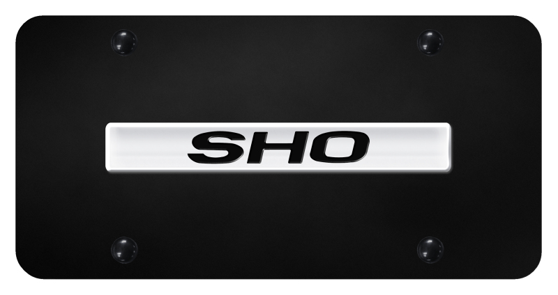 SHO Name License Plate - Chrome on Black