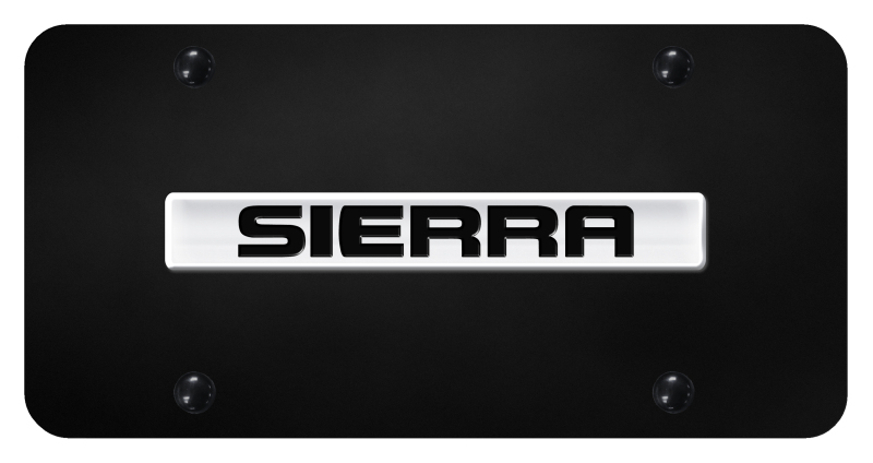 Sierra Name License Plate - Chrome on Black