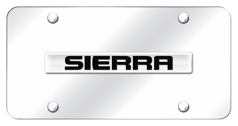 Sierra Name License Plate - Chrome on Mirrored