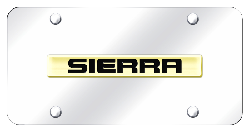 Sierra Name License Plate - Gold on Mirrored