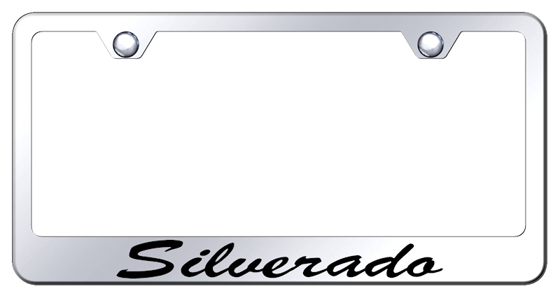Silverado Script Stainless Steel Frame - Etched Mirrored