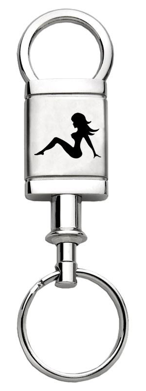Sitting Lady Satin-Chrome Valet Key Fob - Silver