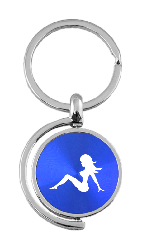 Sitting Lady Spinner Key Fob - Blue