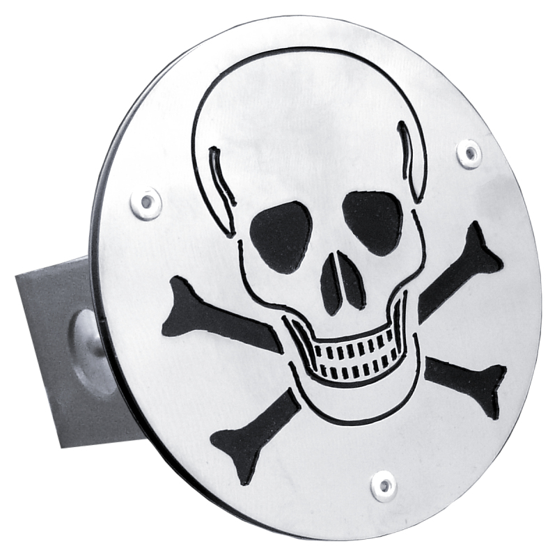 Skull Class II Trailer Hitch Plug - Brushed