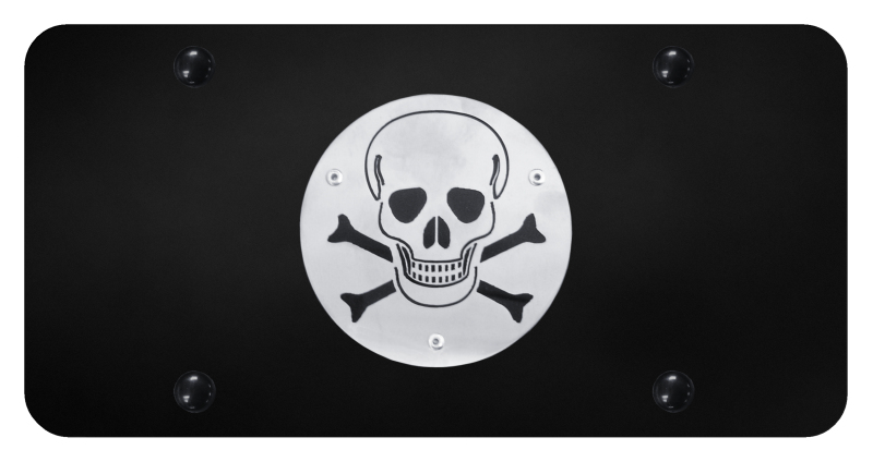 Skull License Plate - Brushed on Black