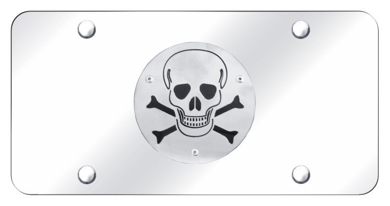 Skull License Plate - Brushed on Mirrored