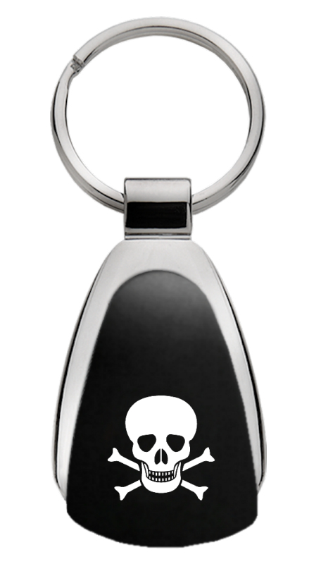 Skull Teardrop Key Fob - Black