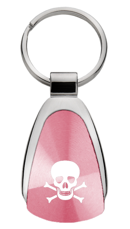Skull Teardrop Key Fob - Pink