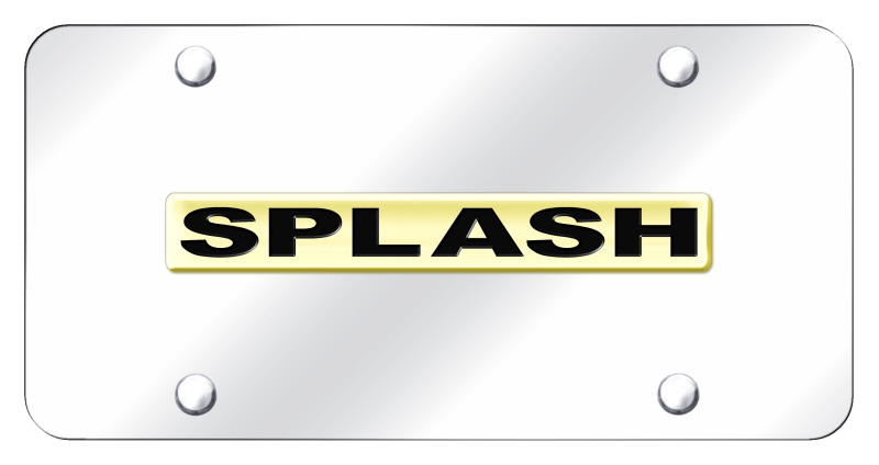 Splash Name License Plate - Gold on Mirrored