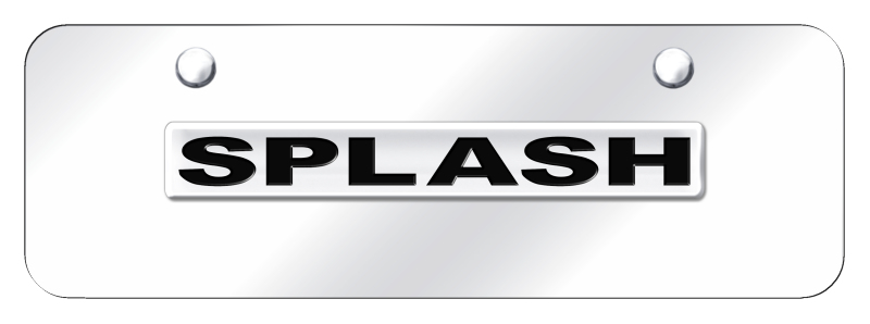Splash Name Mini Plate - Chrome on Mirrored