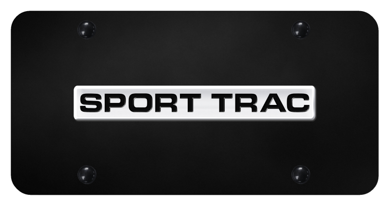 Sport Trac Name License Plate - Chrome on Black