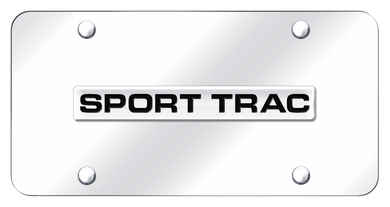 Sport Trac Name License Plate - Chrome on Mirrored