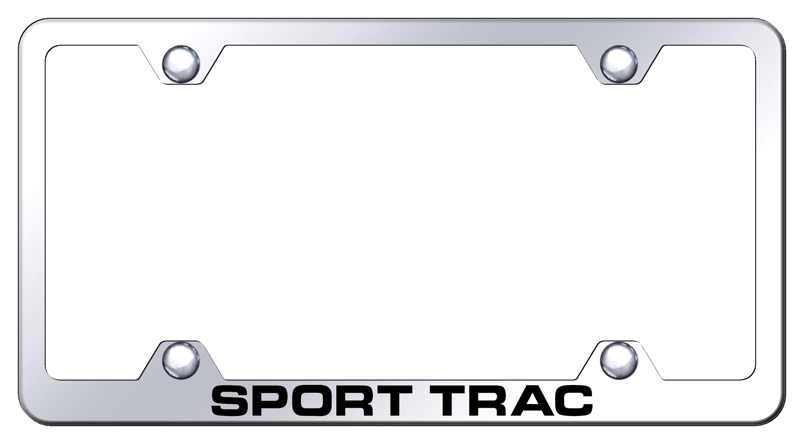 Ford Sport Trac Laser Etched Stainless Steel Wide License Plate Frame - Finish:Mirror