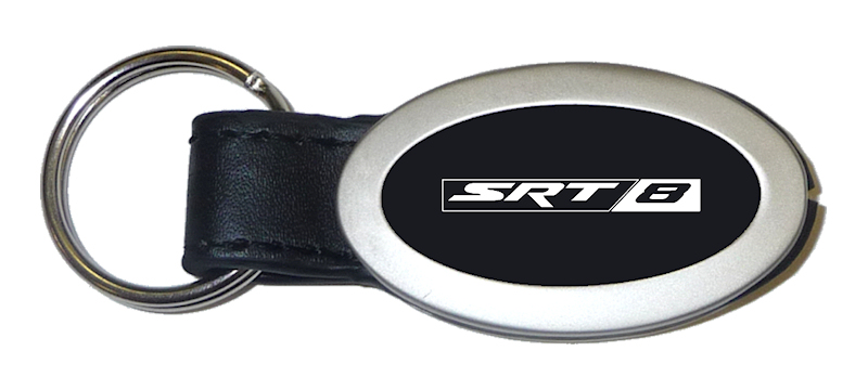SRT-8 Oval Leather Key Fob - Black